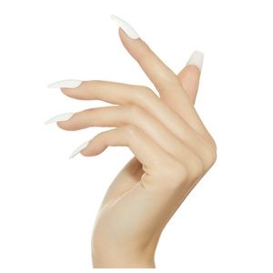 Kiss Gel Fantasy Long White Nails-Coffin Shape